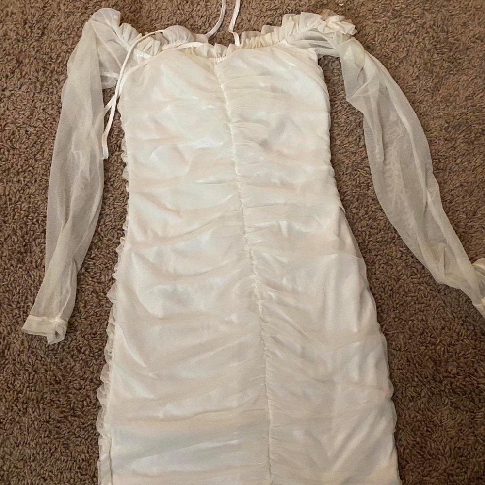 White babydoll ruffled dress